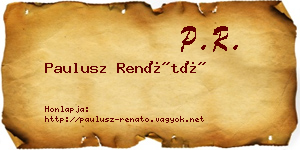 Paulusz Renátó névjegykártya