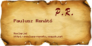 Paulusz Renátó névjegykártya