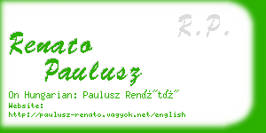renato paulusz business card